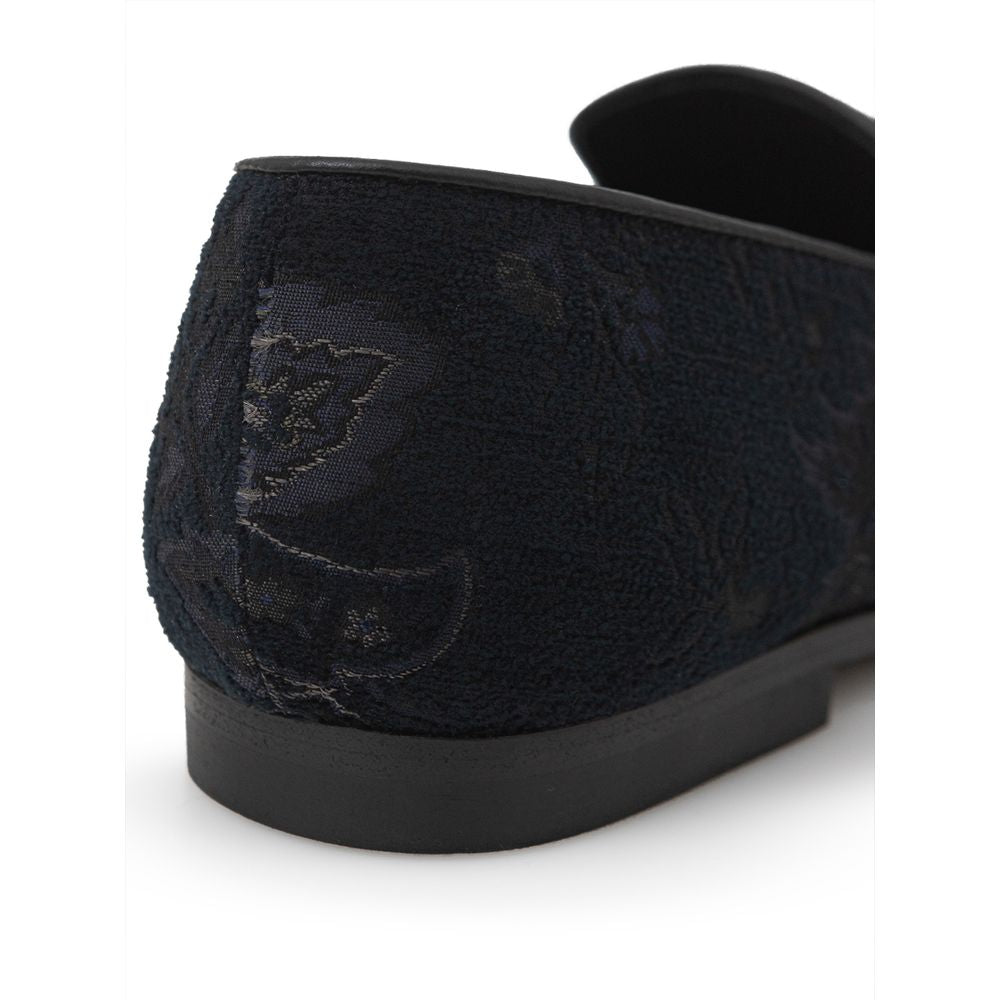 Etro Elegant Blue Leather Slip-On Loafers