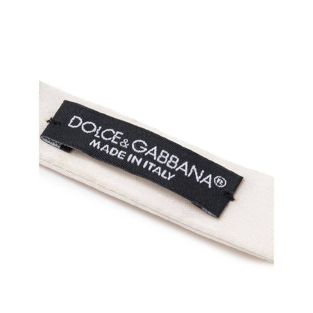Dolce & Gabbana White Silk Bow Tie