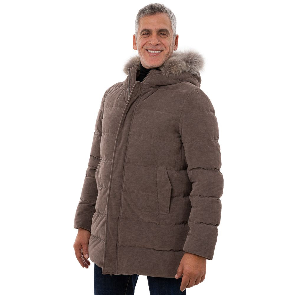 Herno Brown Cotton Bomber Jacket