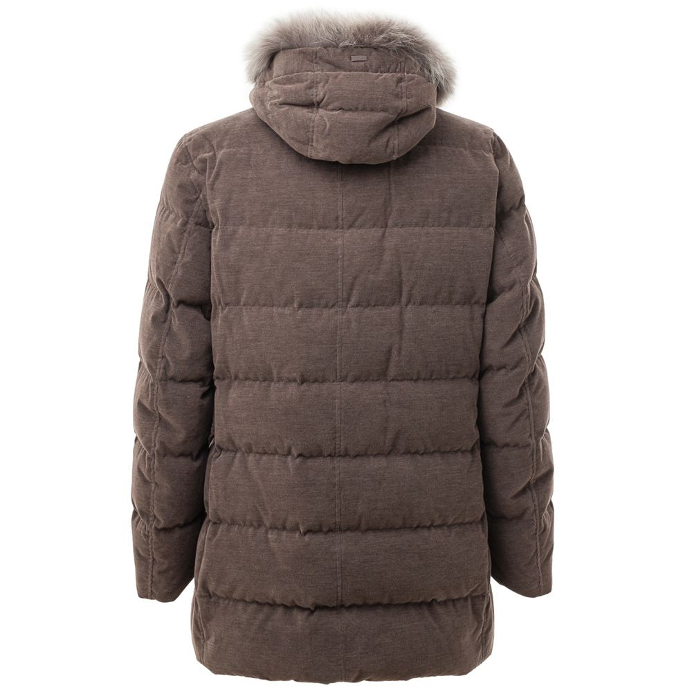 Herno Brown Cotton Bomber Jacket