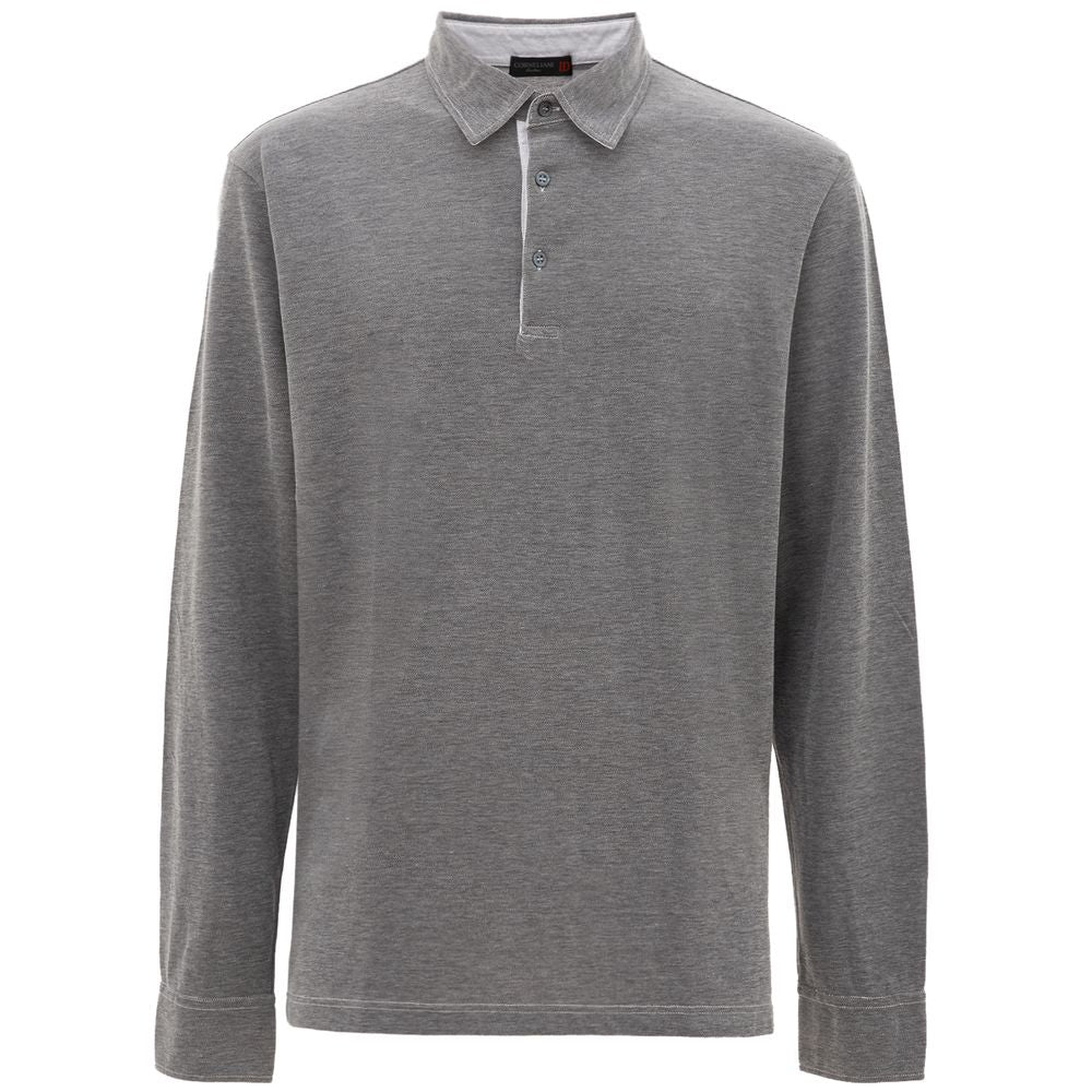 Corneliani Grey Cotton Polo Shirt