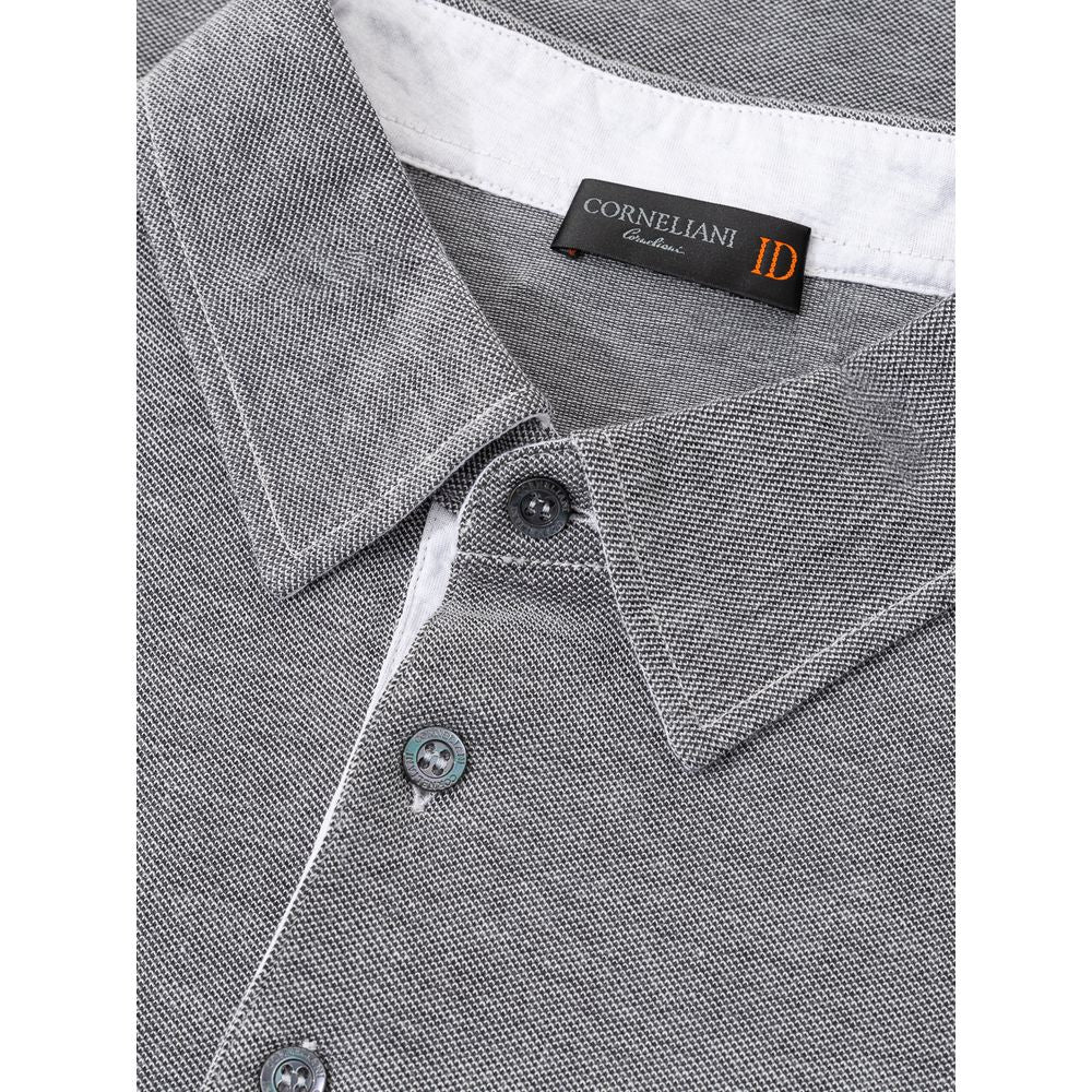 Corneliani Grey Cotton Polo Shirt