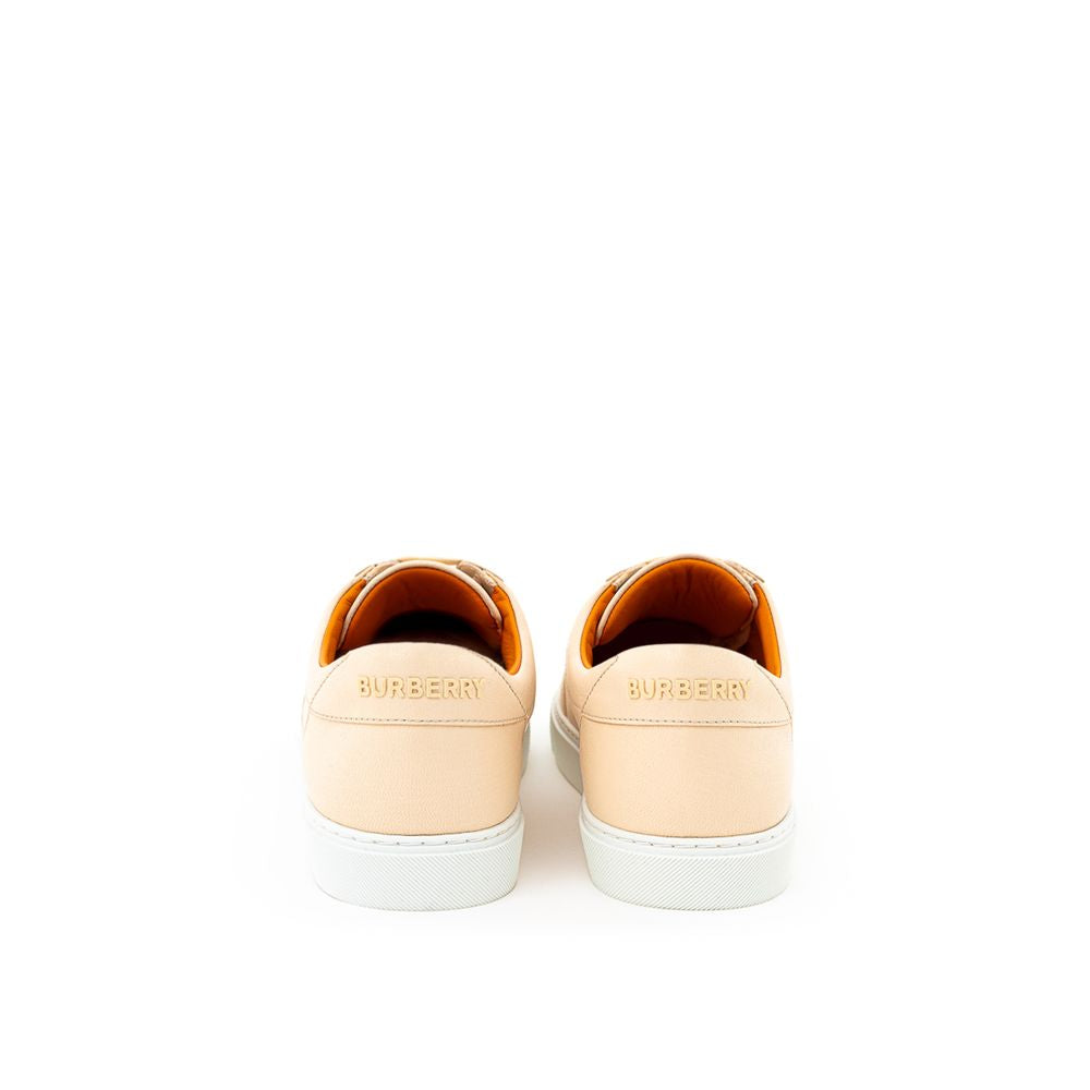 Burberry Rosa Leder-Sneaker mit niedrigem Schaft