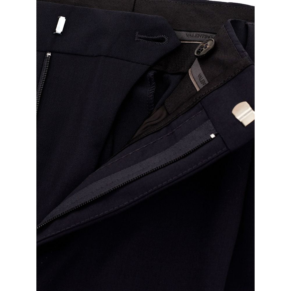 Valentino Elegant Black Wool Trousers