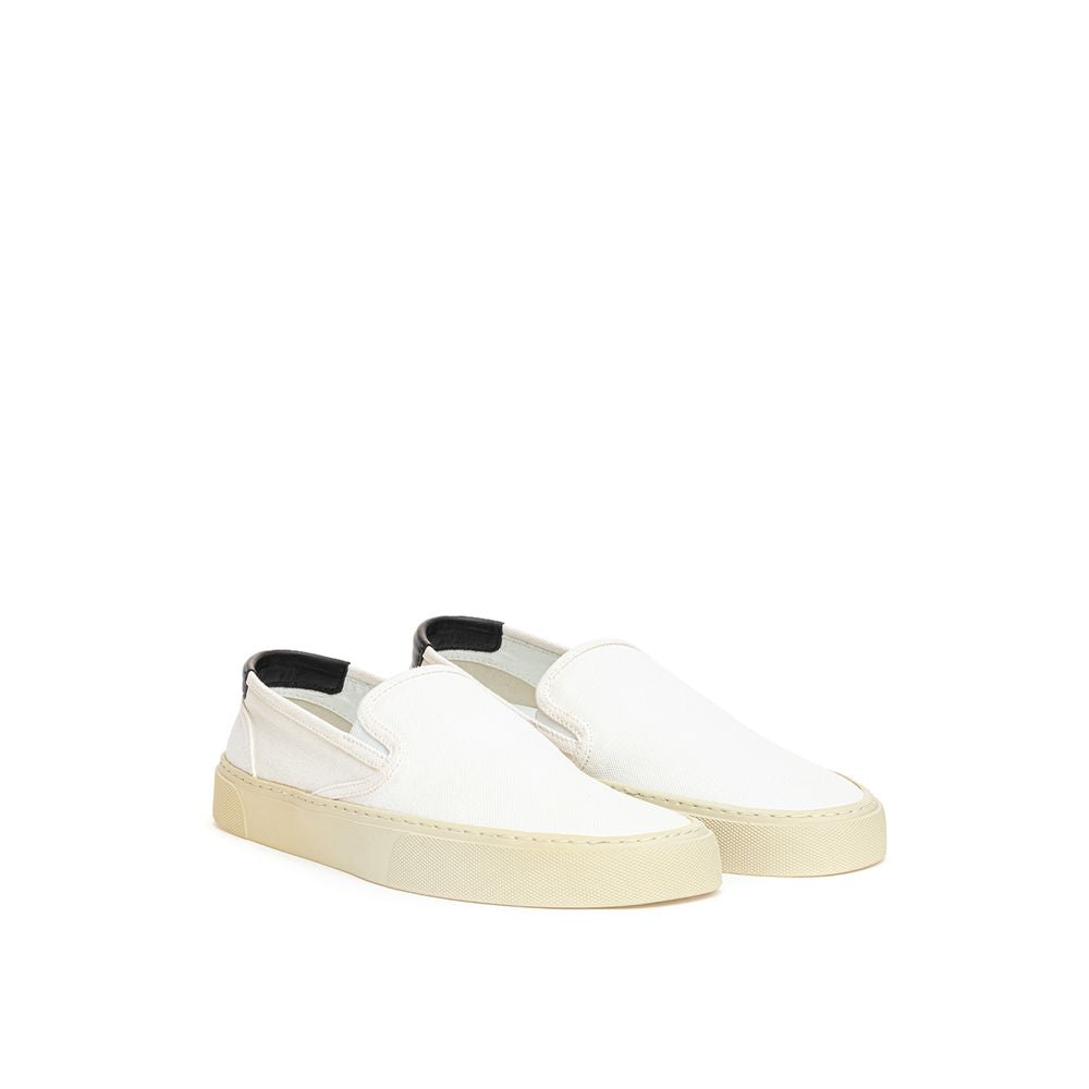 Saint Laurent White Cotton Low-Top Sneakers