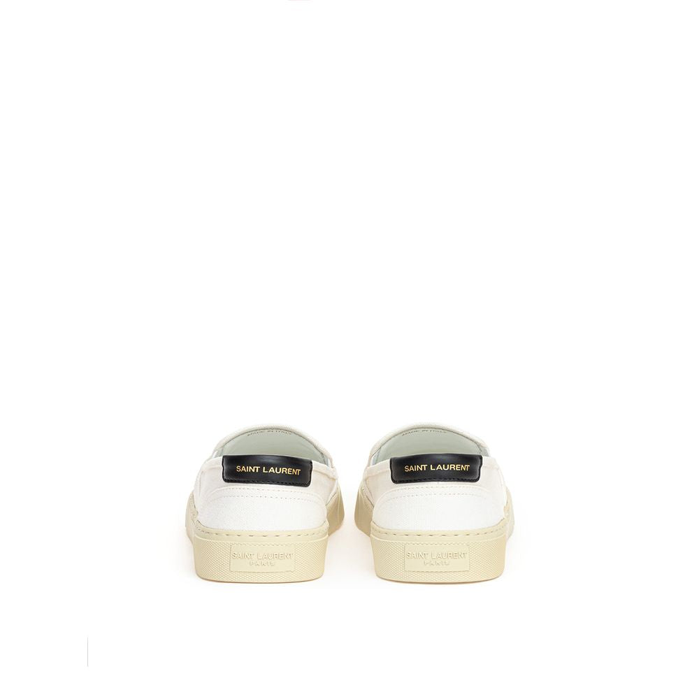 Saint Laurent White Cotton Low-Top Sneakers