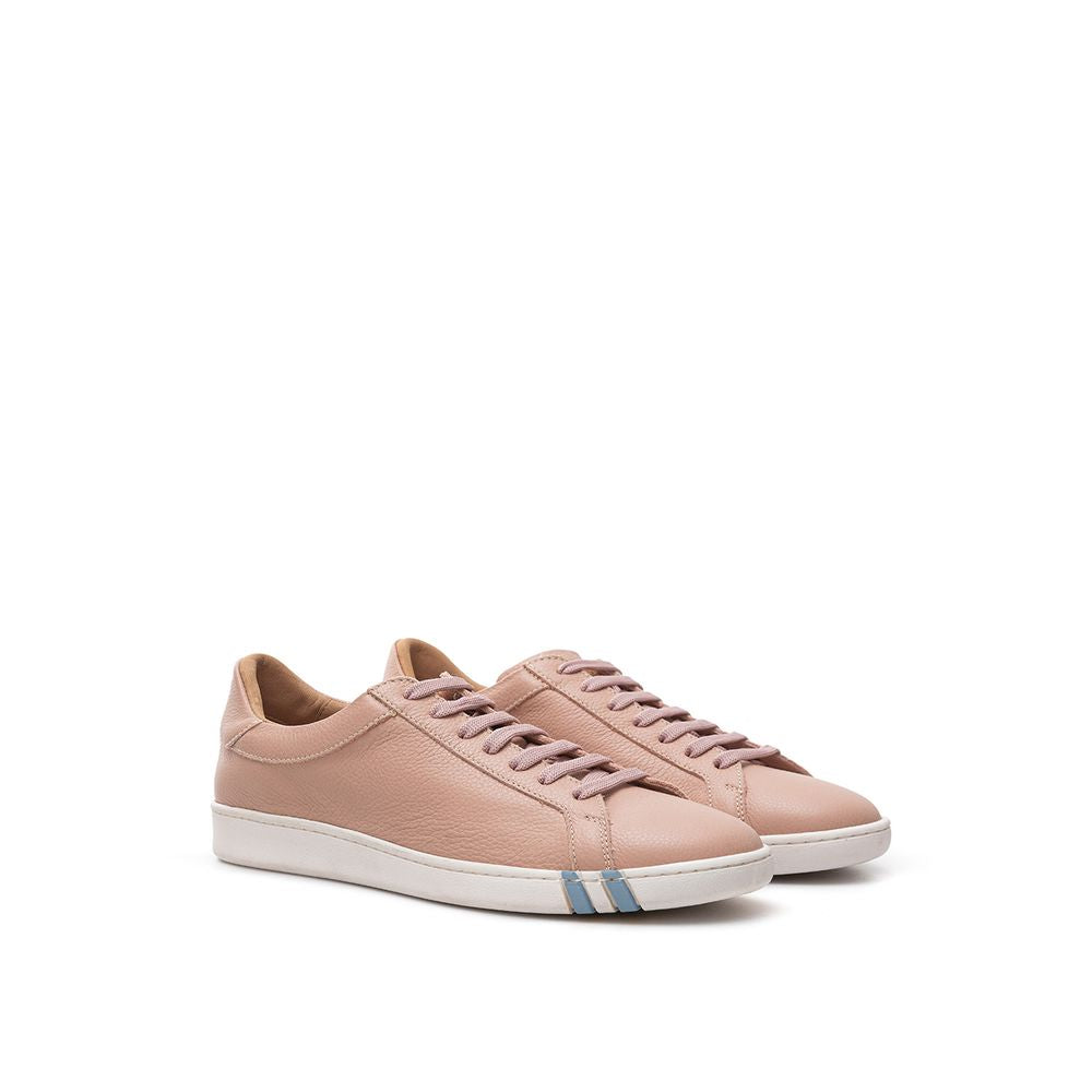 Bally Rosa Leder Sportliche Turnschuhe