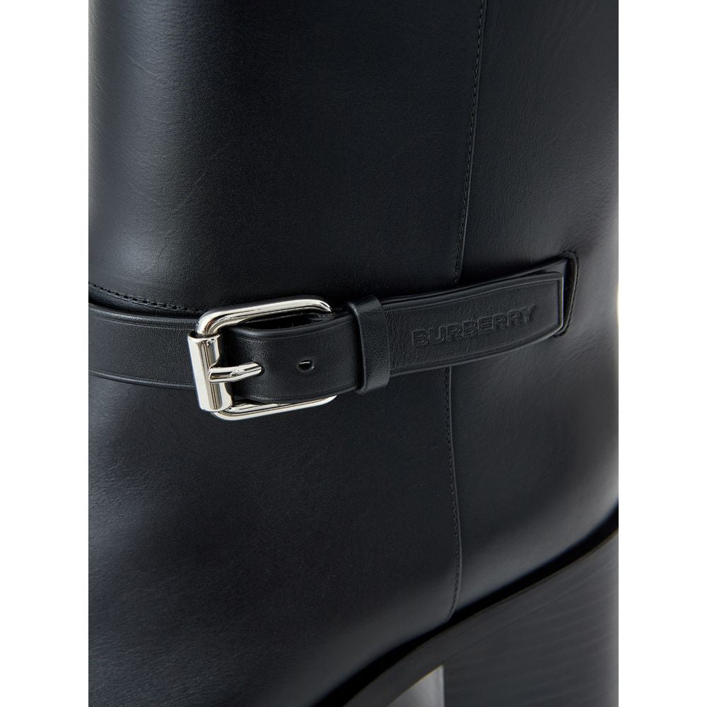 Burberry Schwarze Leder-Stiefeletten