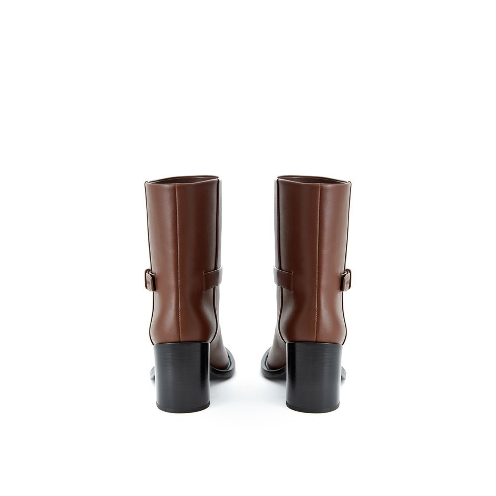 Burberry Braune Leder-Knöchelstiefel