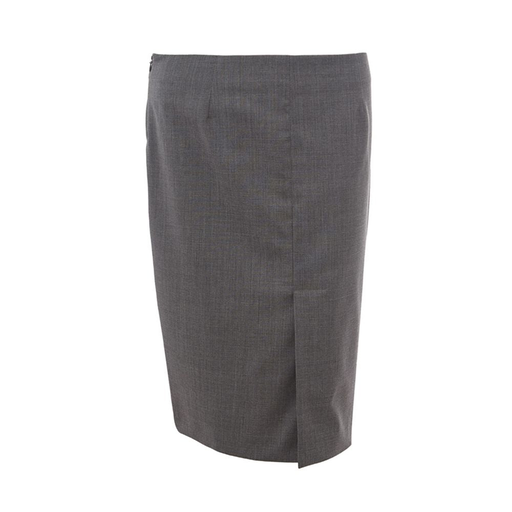 Lardini Chic Grey Wool Pencil Skirt