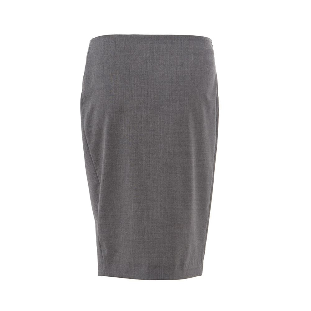 Lardini Chic Grey Wool Pencil Skirt