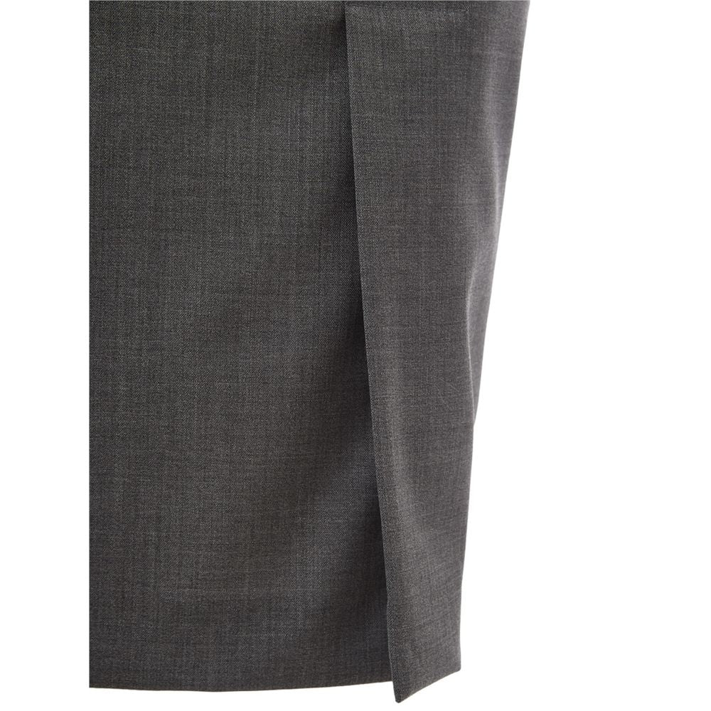 Lardini Chic Grey Wool Pencil Skirt