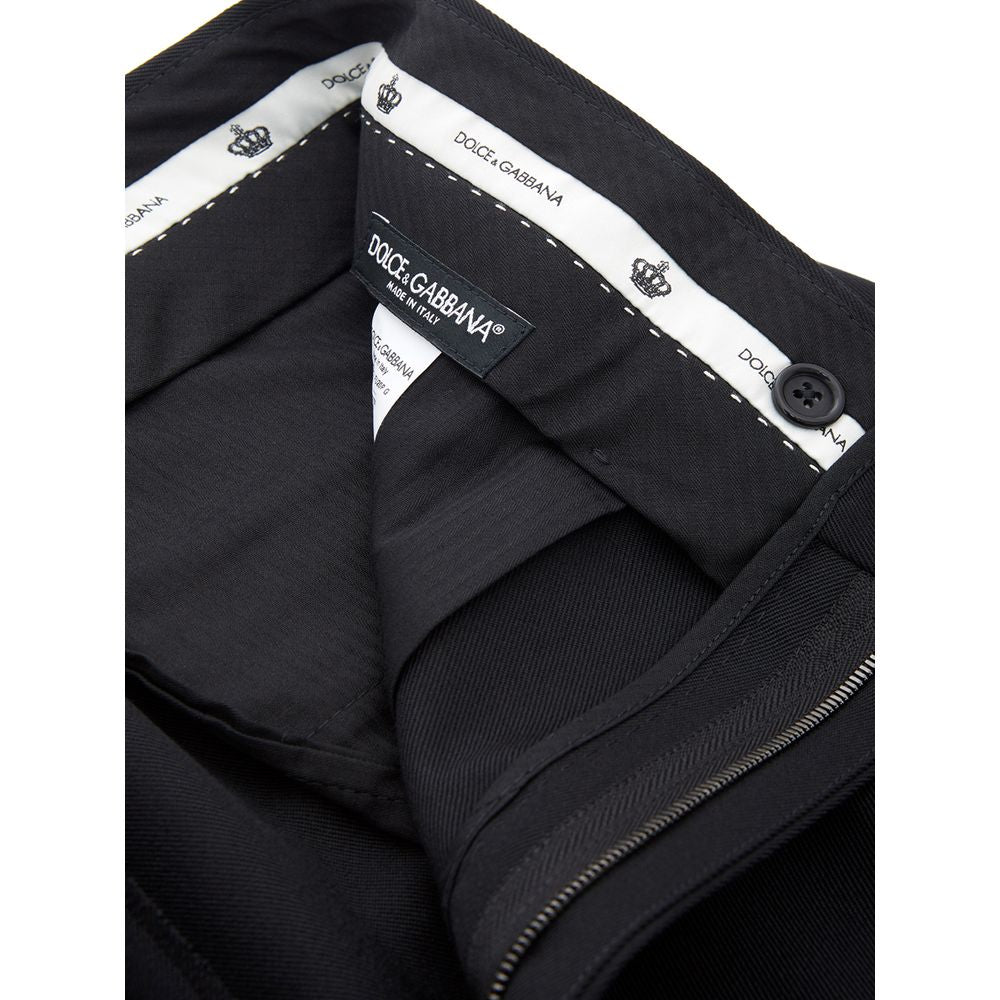Dolce & Gabbana Men's Elegant Black Polyester Trousers