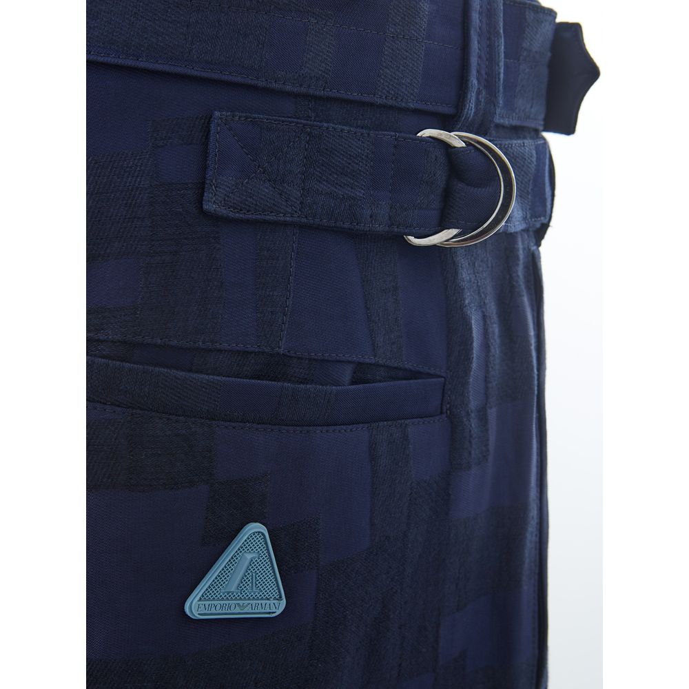 Emporio Armani Casual-Hose aus Leinen in Blau
