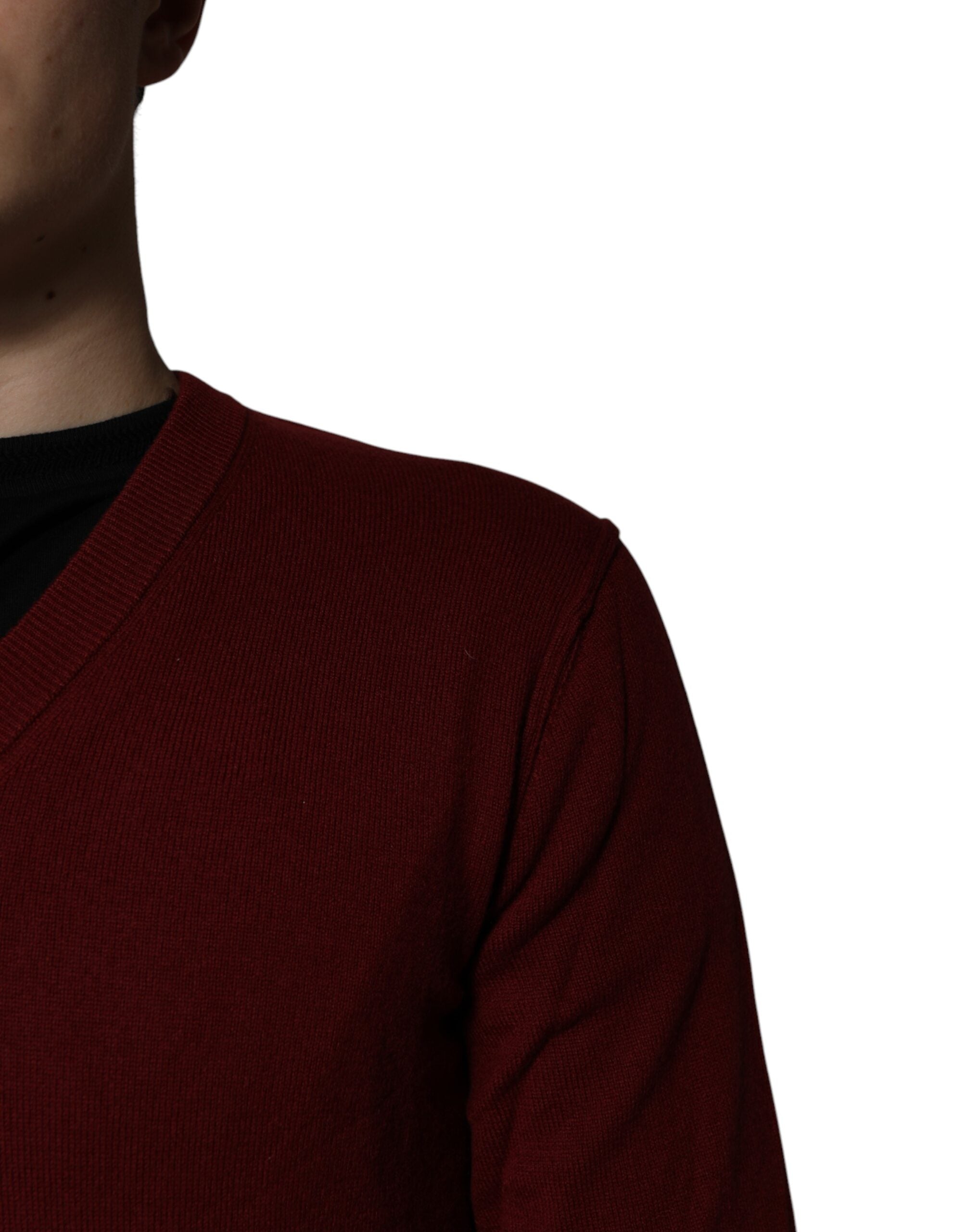 Dolce & Gabbana Men's Chestnut V-Neck Cashmere Sweater