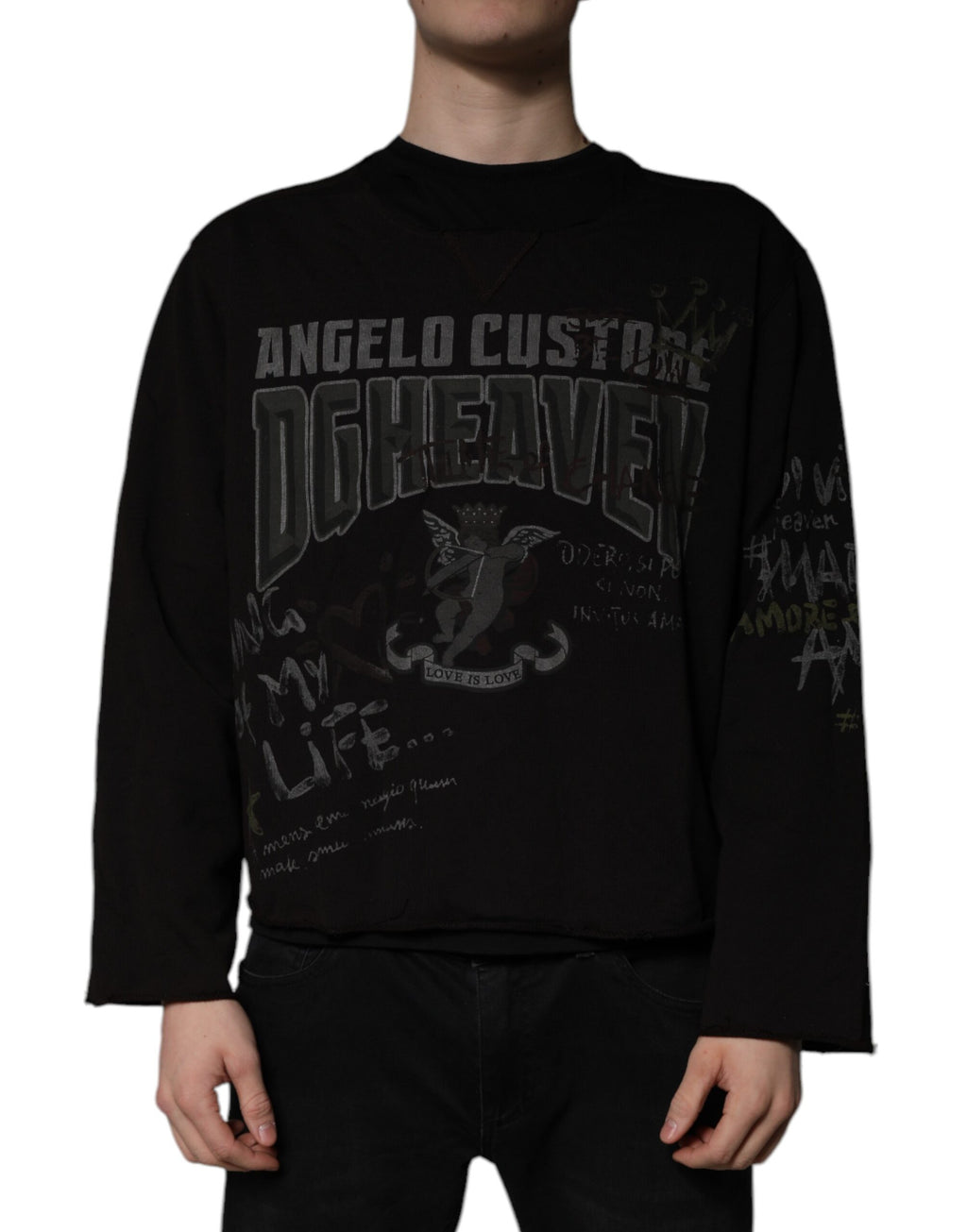 Dolce & Gabbana Black DG Heaven Crewneck Sweater