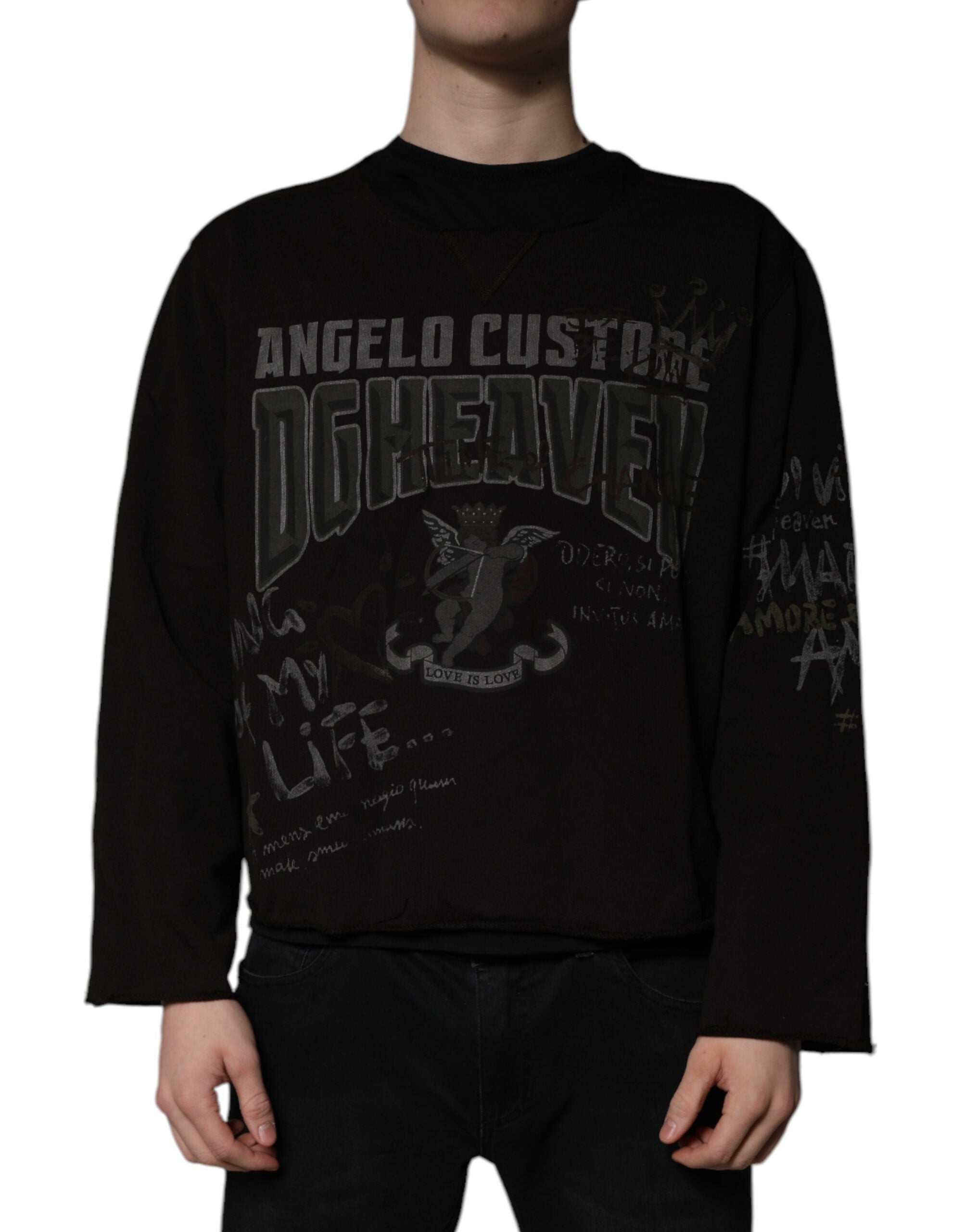 Dolce & Gabbana Black DG Heaven Crewneck Sweater