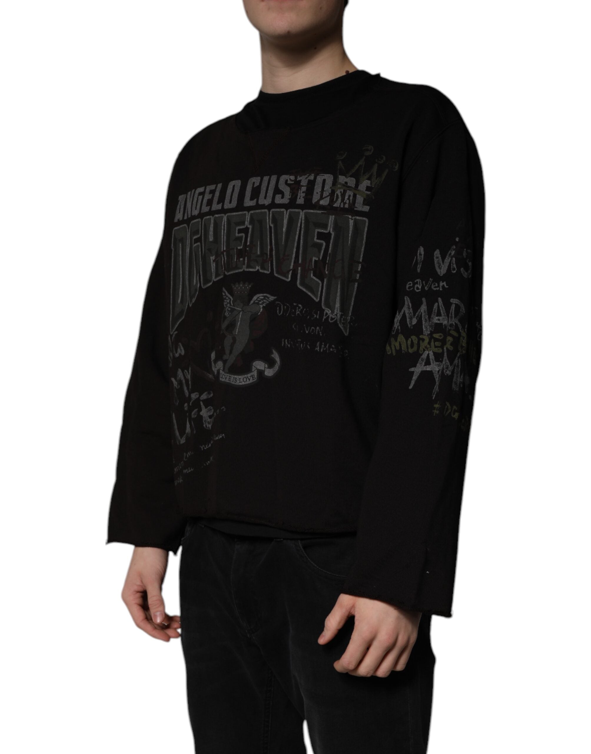 Dolce & Gabbana Black DG Heaven Crewneck Sweater