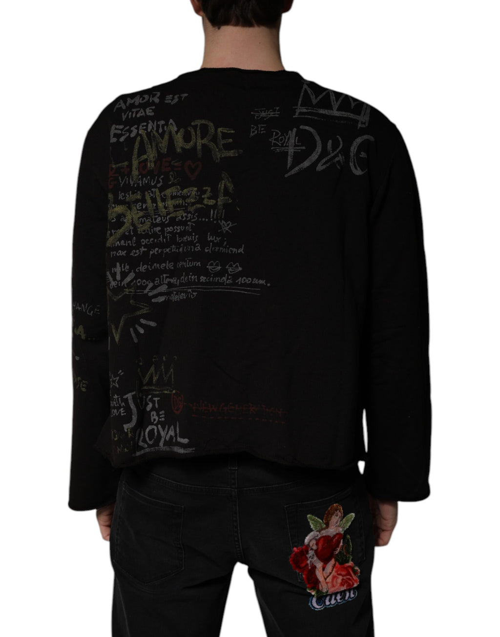 Dolce & Gabbana Black DG Heaven Crewneck Sweater