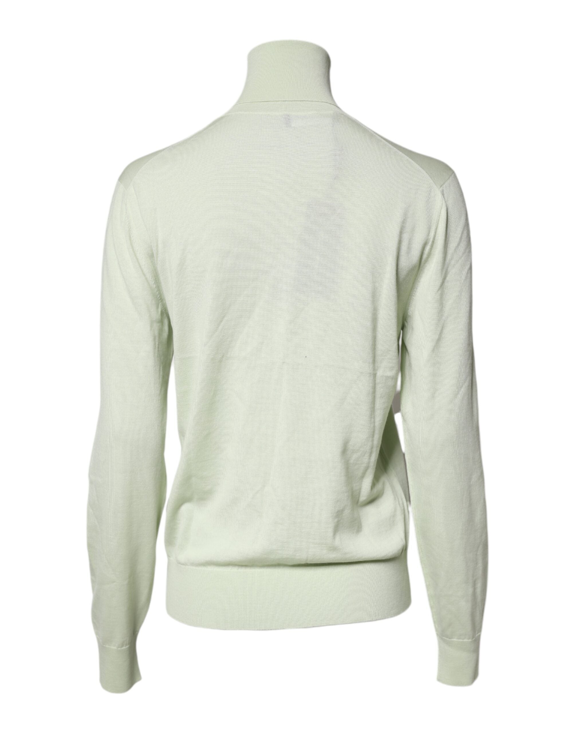 Dolce & Gabbana Light Green Wool Roll Neck Sweater
