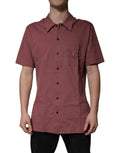 Dolce & Gabbana Dunkelrosa Button Down Casual Polohemd für Männer