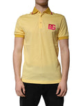 Dolce & Gabbana Gelbes Logo-Polo-T-Shirt aus Baumwolle mit Kragen