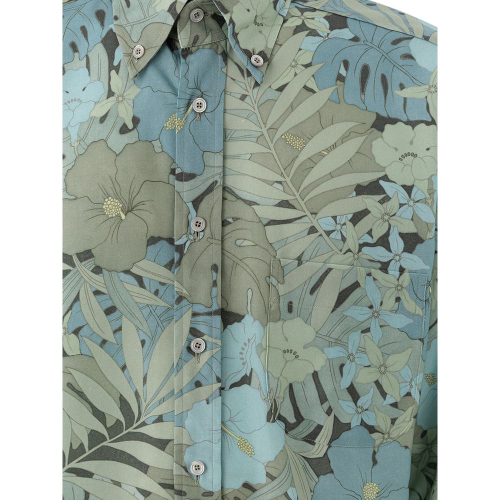 Tom Ford Sky Blue Lyocell Patterned Shirt