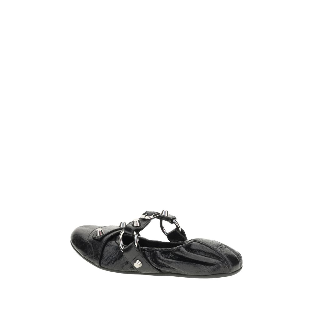 Balenciaga Schwarze Ballerinas aus Kalbsleder Bos Taurus