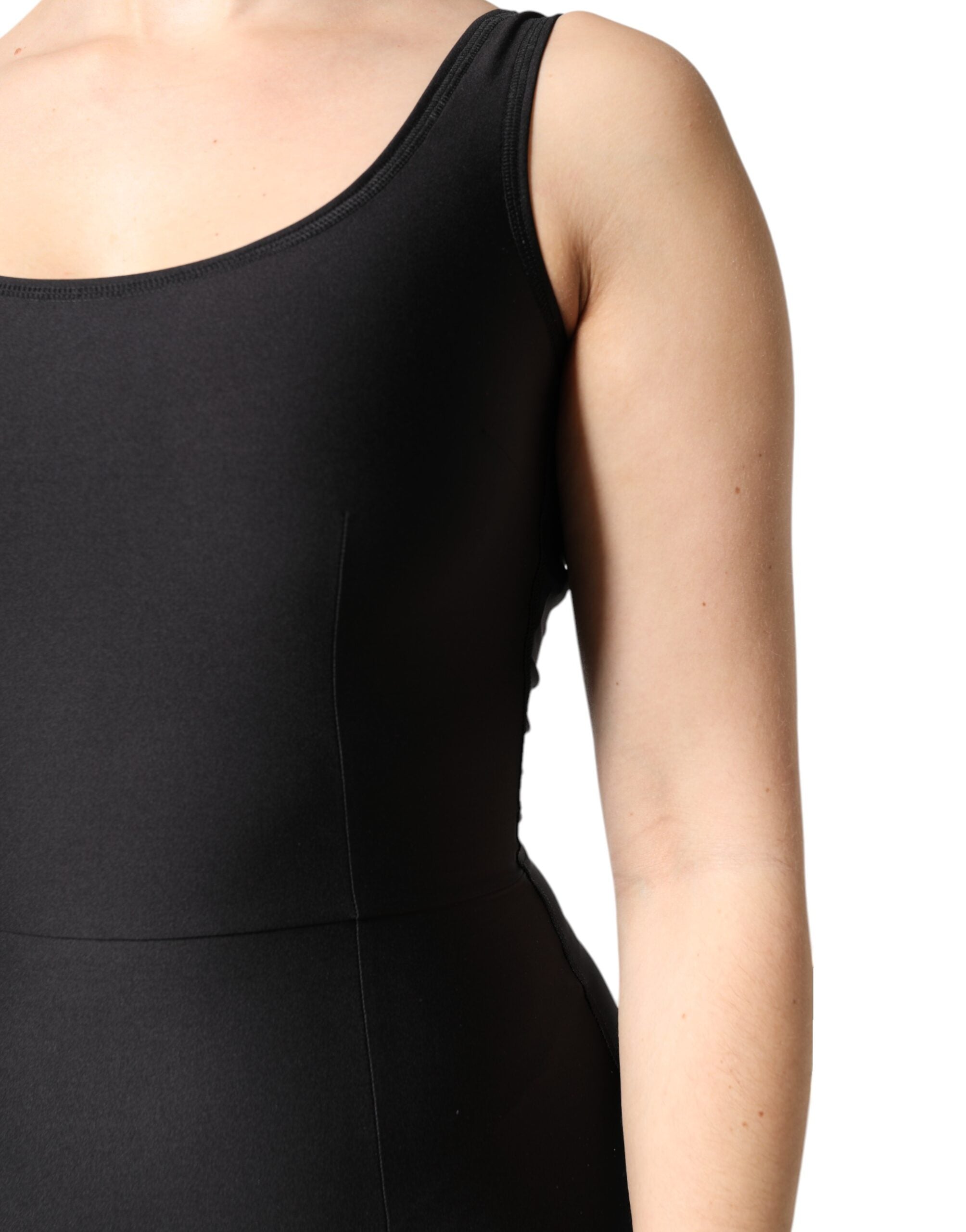 Dolce & Gabbana Schwarzer ärmelloser Bodycon Frauen Jumpsuit Kleid