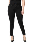 Dolce & Gabbana Black Mid-Rise Cotton Skinny Denim Jeans