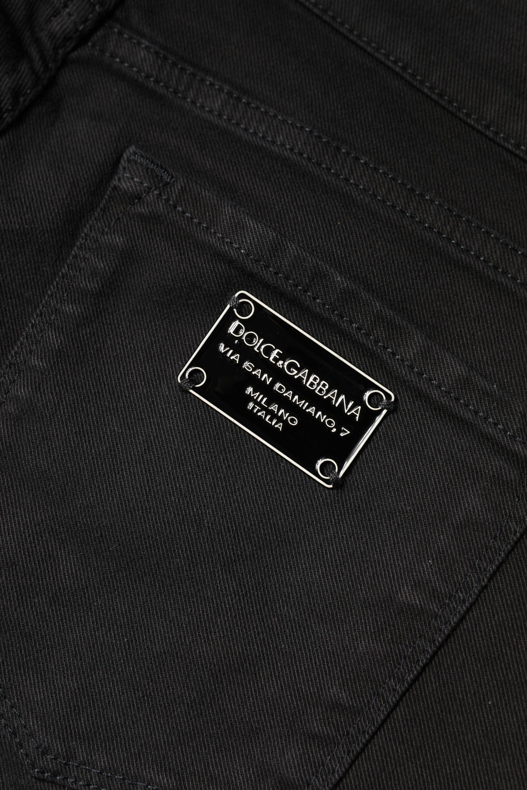 Dolce & Gabbana Black Mid-Rise Cotton Skinny Denim Jeans
