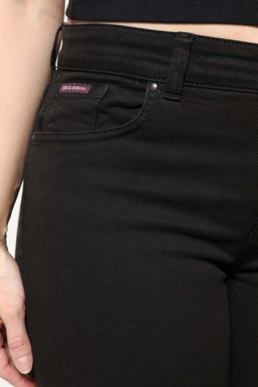 Dolce & Gabbana Black Mid-Rise Cotton Skinny Denim Jeans