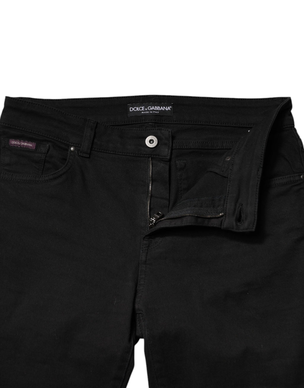 Dolce & Gabbana Black Mid-Rise Cotton Skinny Denim Jeans