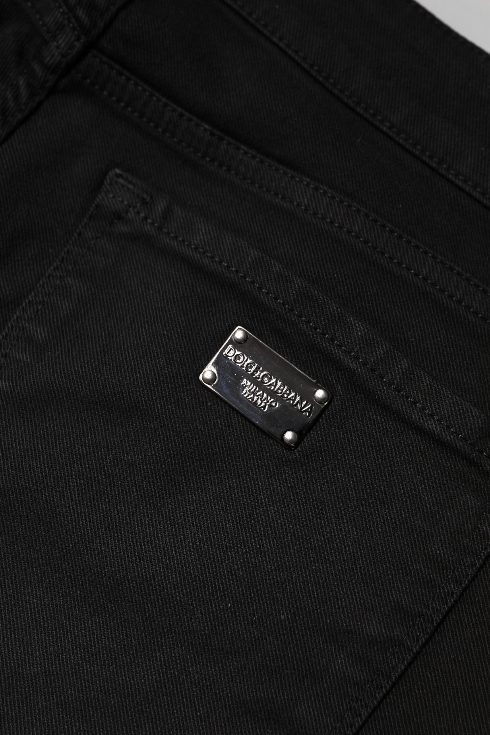 Dolce & Gabbana Black Mid-Rise Cotton Skinny Denim Jeans