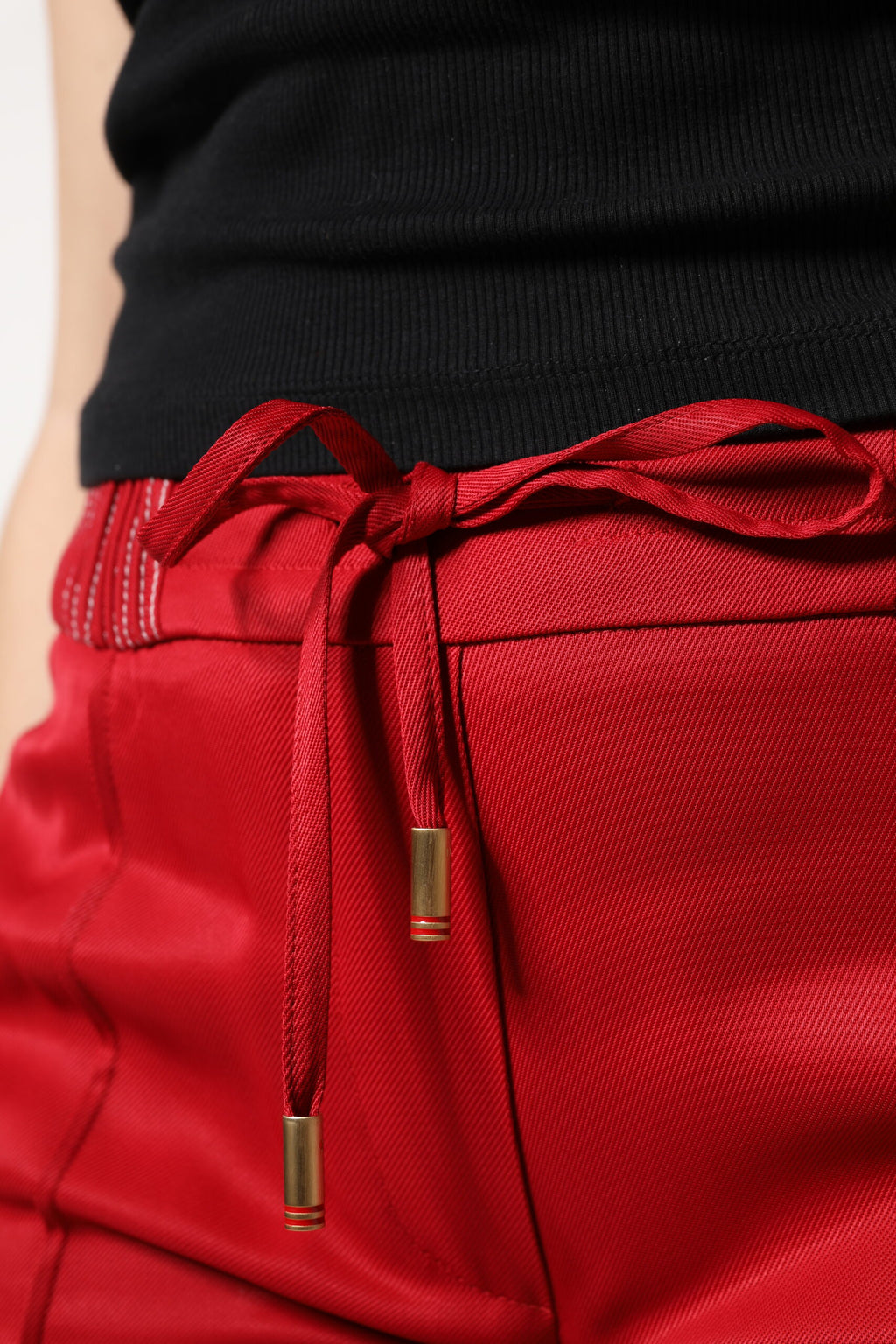 Dolce & Gabbana Rote Viskose-Hose in gerader Passform