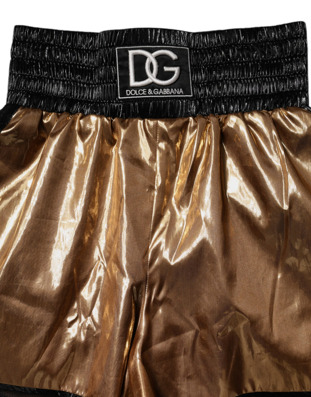 Dolce & Gabbana Metallic Gold High Waist Women's Hot Pants Shorts