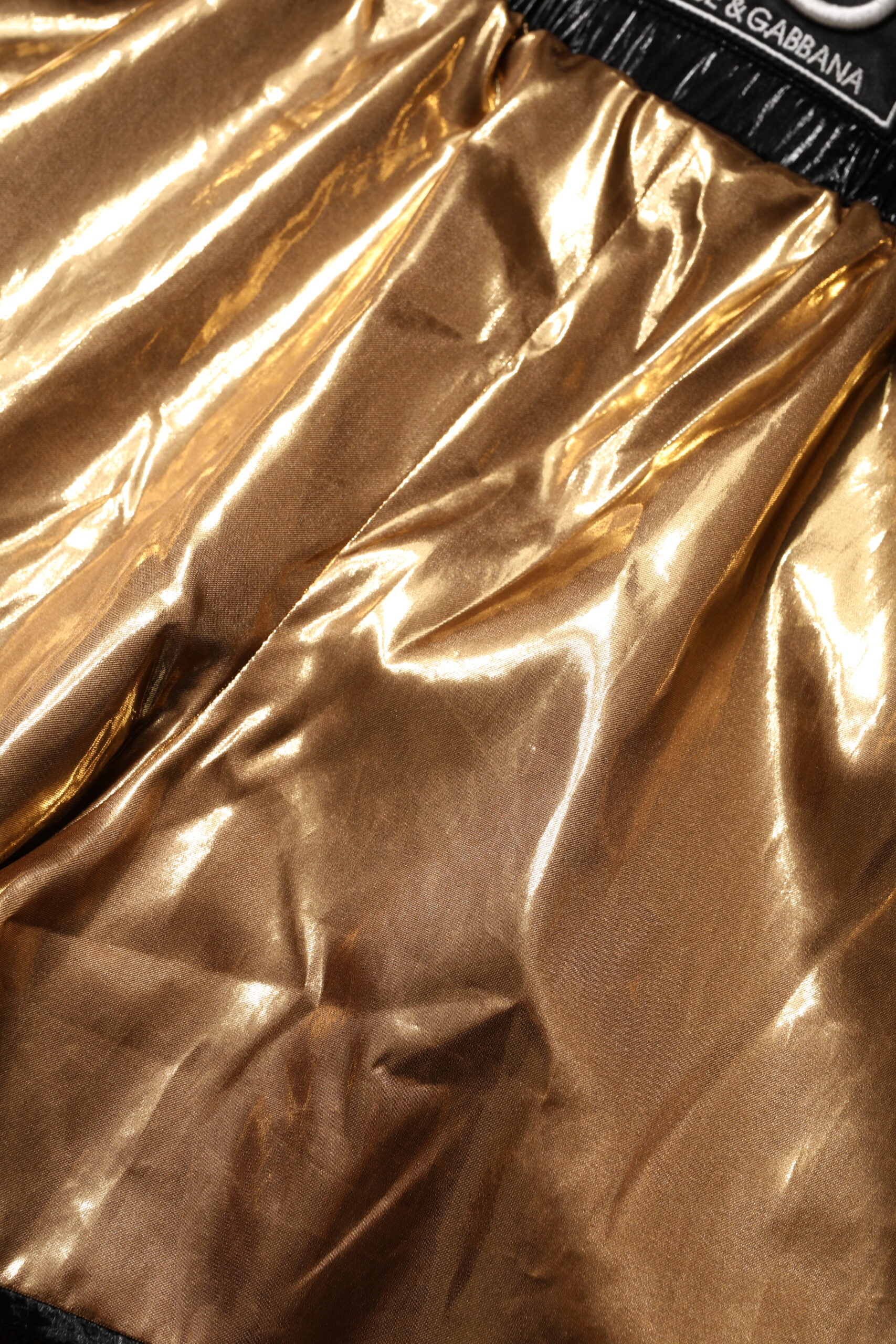 Dolce & Gabbana Metallic Gold High Waist Women's Hot Pants Shorts