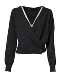 Dolce & Gabbana Grey Cashmere Deep V-Neck Sweater