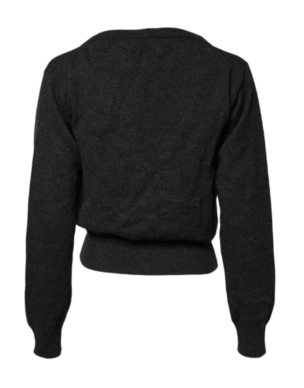 Dolce & Gabbana Grey Cashmere Deep V-Neck Sweater