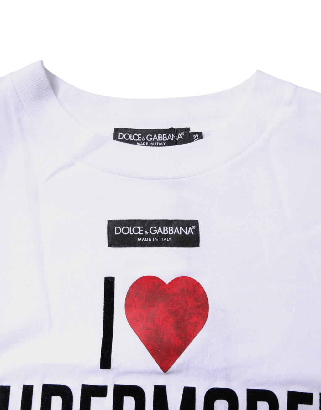 Dolce & Gabbana White Printed Cotton Crew-Neck T-Shirt