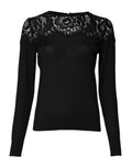 Dolce & Gabbana Black Floral Lace Long Sleeve Blouse Top