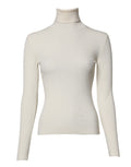 Dolce & Gabbana Cremefarbener Rollkragenpullover mit langen Ärmeln