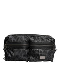 Dolce & Gabbana Schwarzer grauer Leopard DG Logo Gürtel Taille Gürteltasche