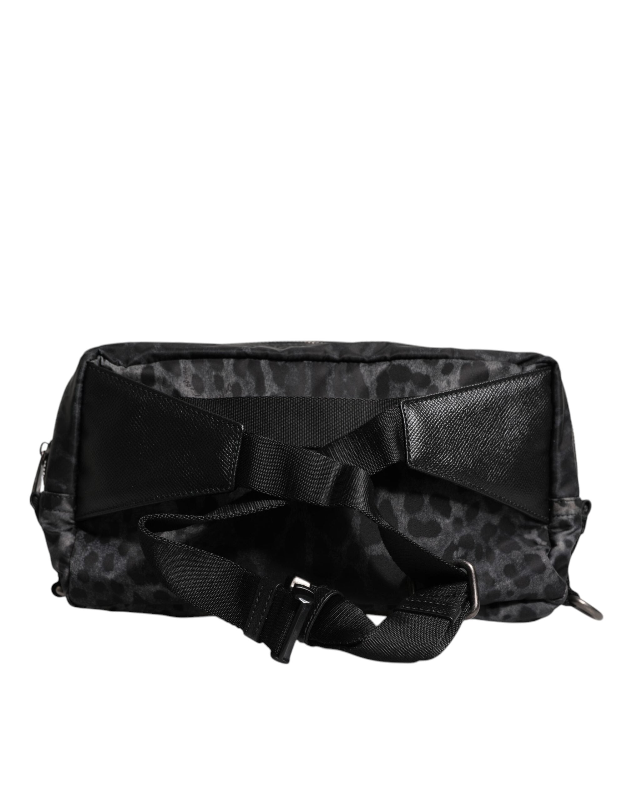 Dolce & Gabbana Schwarzer grauer Leopard DG Logo Gürtel Taille Gürteltasche