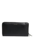 Dolce & Gabbana Schwarz-Blau Exotisches Leder Geprägte Kontinental Brieftasche
