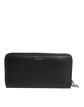 Dolce & Gabbana Schwarz-Blau Exotisches Leder Geprägte Kontinental Brieftasche