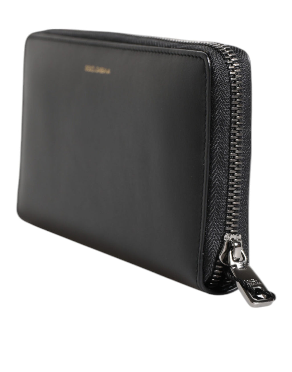 Dolce & Gabbana Schwarz-Blau Exotisches Leder Geprägte Kontinental Brieftasche