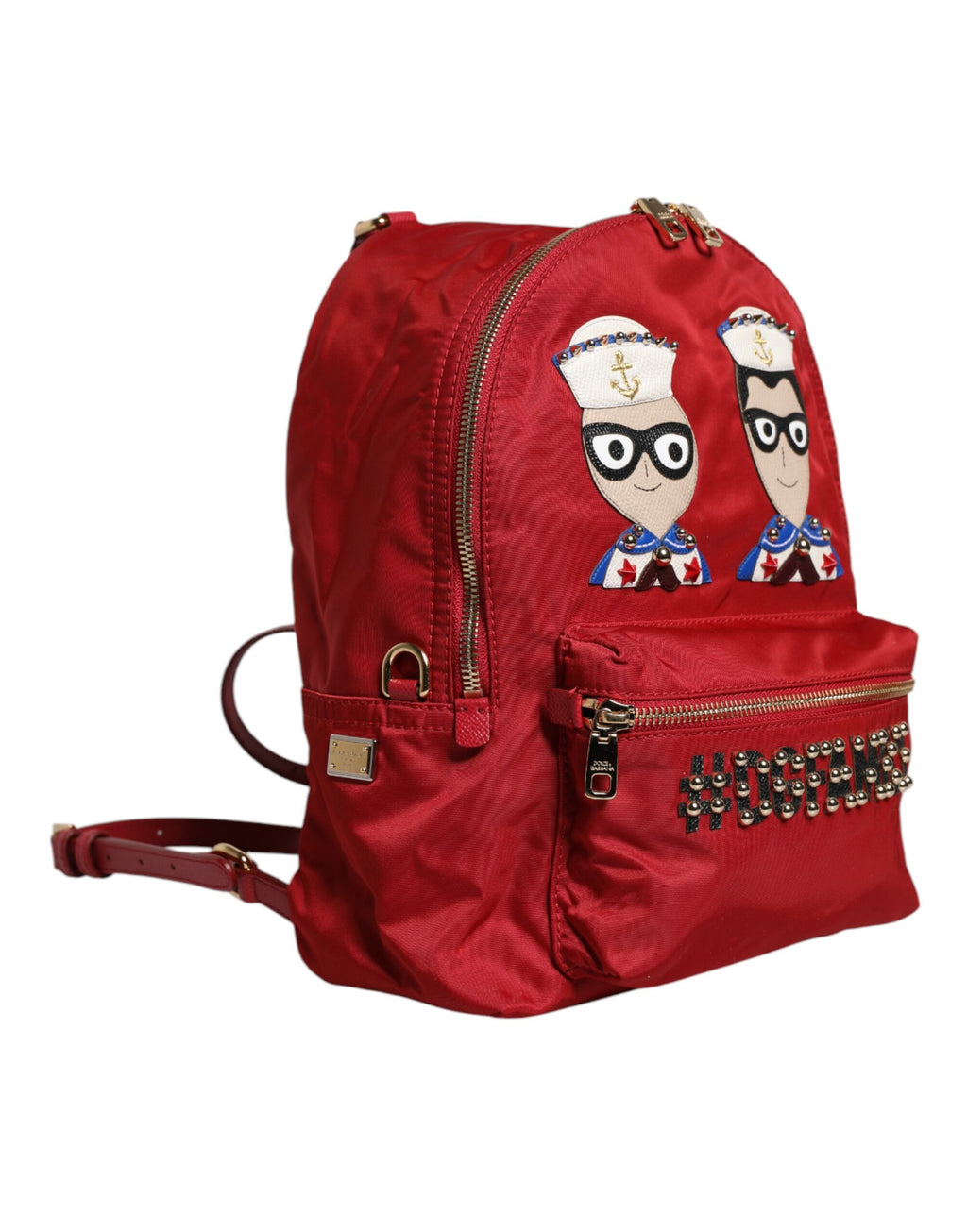 Dolce & Gabbana Red #DGFAMILY VULCANO Embellished Backpack Bag