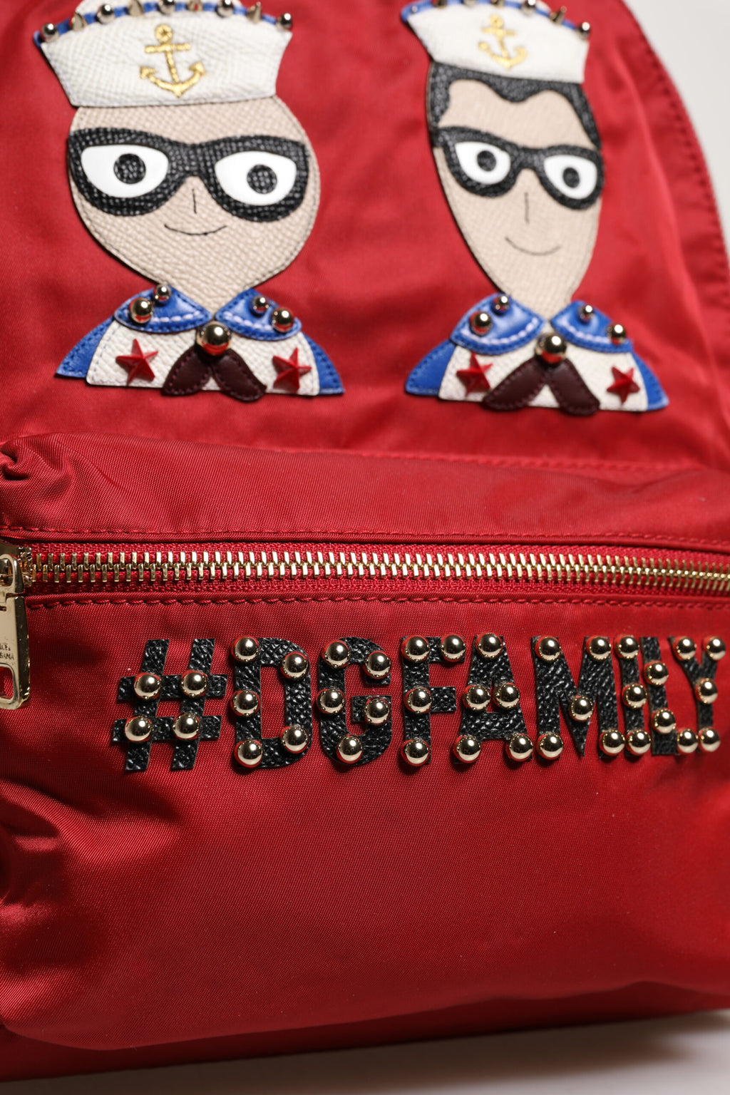 Dolce & Gabbana Red #DGFAMILY VULCANO Embellished Backpack Bag