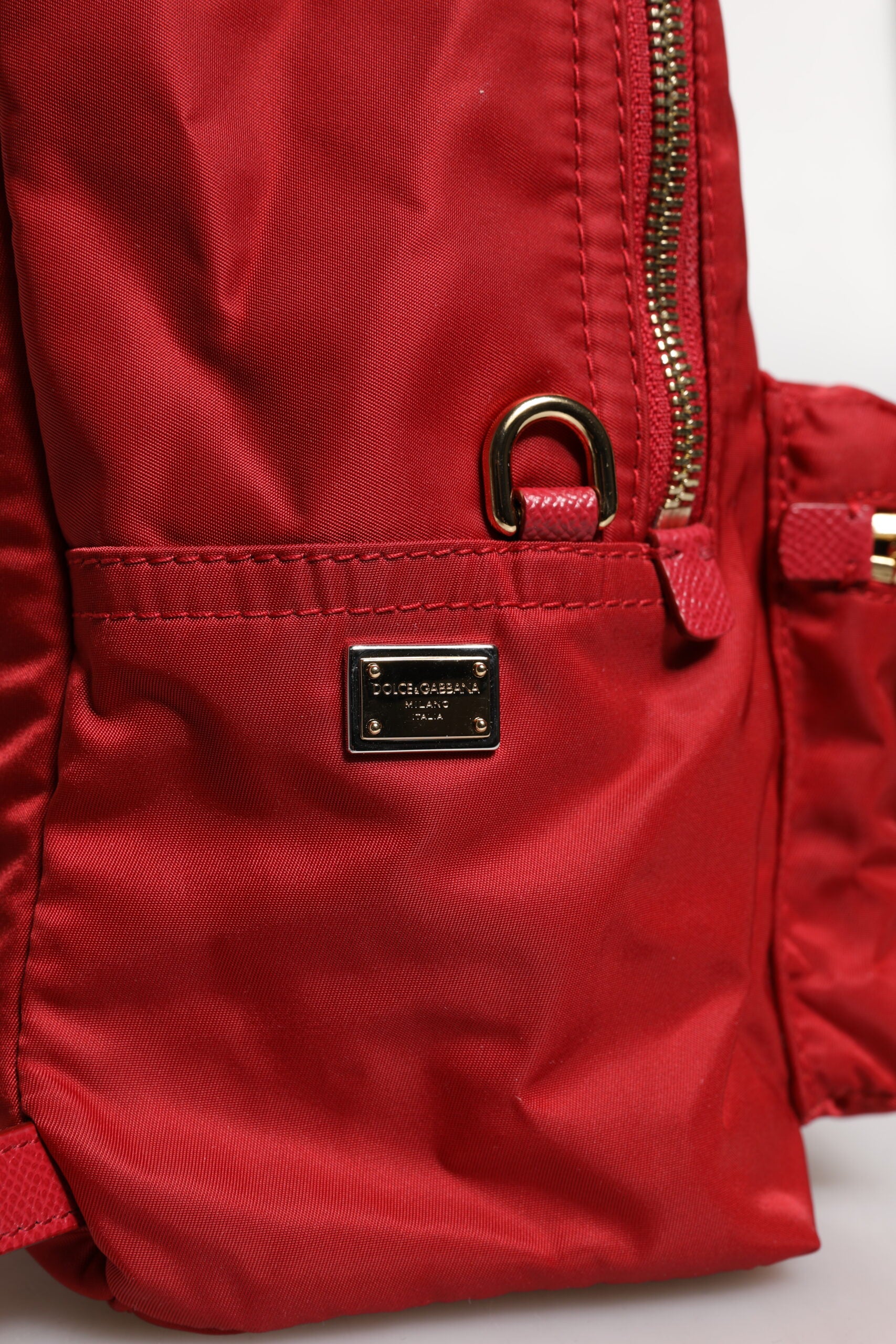 Dolce & Gabbana Red #DGFAMILY VULCANO Embellished Backpack Bag